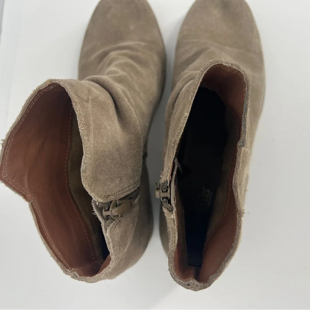 Seychelles Tan Ankle Booties with Block Heel